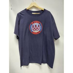 USA Olympic Navy T-Shirt Graphic Print Knit Size XL